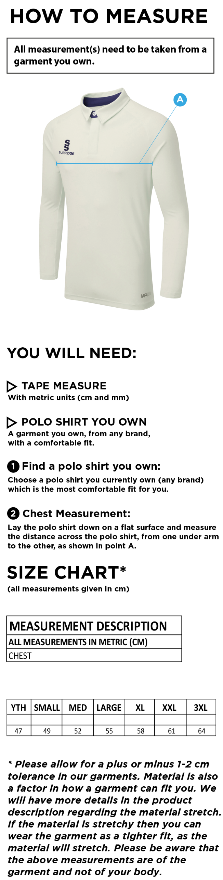 Tiffin Touring Society - Ergo L/S Shirt - Size Guide