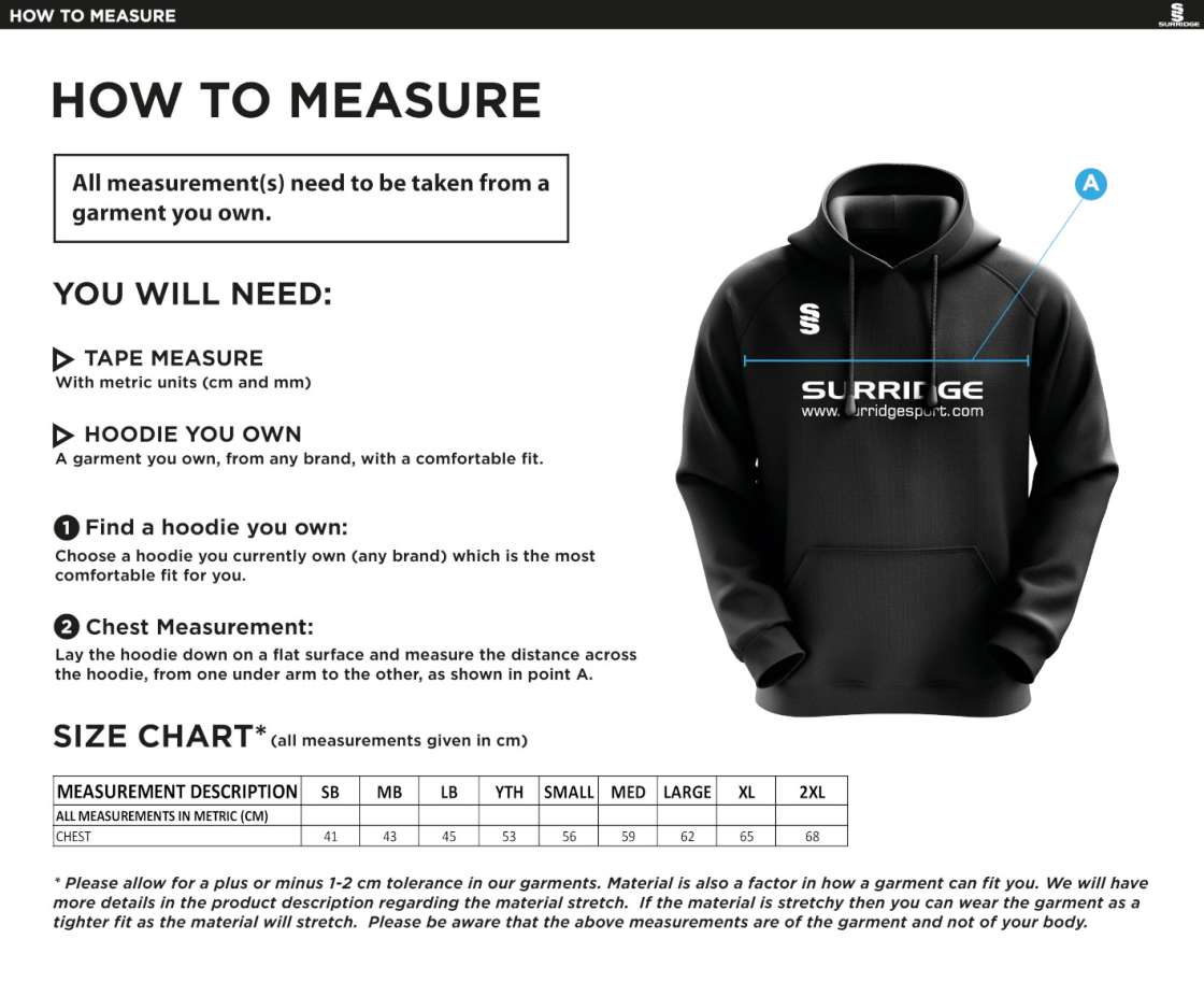 Tiffin Touring Society - Blade Hoody - Size Guide